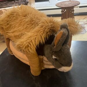 Plush Donkey & Stable Stuffed Animal Toy